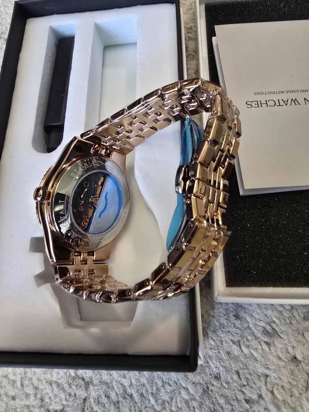 Rose Gold Men's Quartz Authomatic Watch with Brown Dial